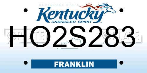 HO2S283 Kentucky License Plate