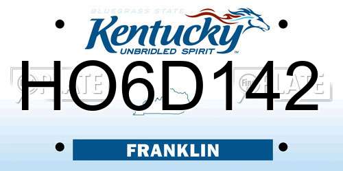 HO6D142 Kentucky License Plate