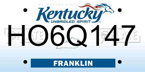 HO6Q147 Kentucky License Plate