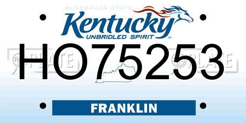 HO75253 Kentucky License Plate