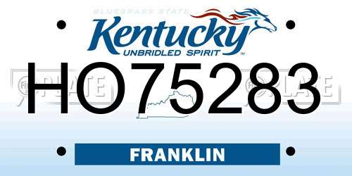 HO75283 Kentucky License Plate