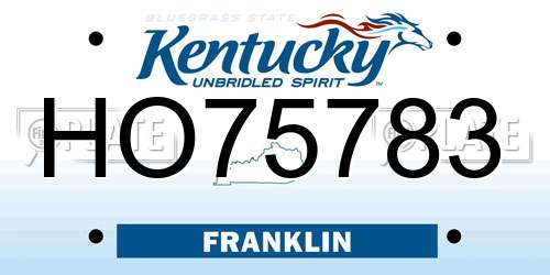 HO75783 Kentucky License Plate