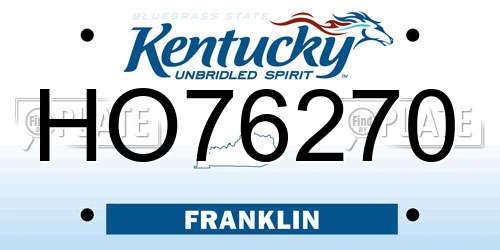 HO76270 Kentucky License Plate