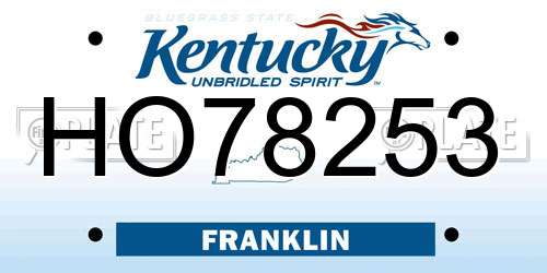 HO78253 Kentucky License Plate