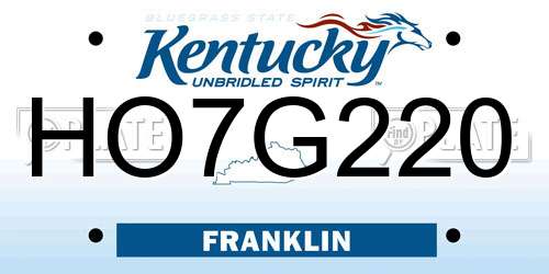 HO7G220 Kentucky License Plate