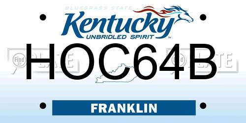 HOC64B Kentucky License Plate