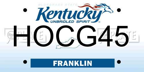 HOCG45 Kentucky License Plate