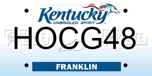 HOCG48 Kentucky License Plate