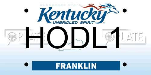 HODL1 Kentucky License Plate