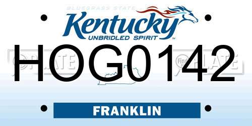 HOG0142 Kentucky License Plate