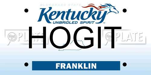 HOGIT Kentucky License Plate