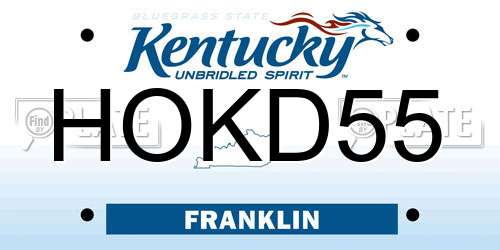 HOKD55 Kentucky License Plate
