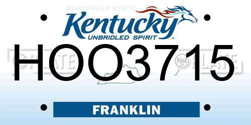 HOO3715 Kentucky License Plate