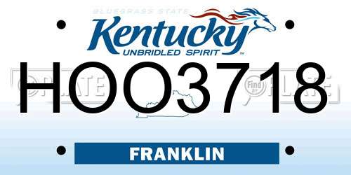 HOO3718 Kentucky License Plate