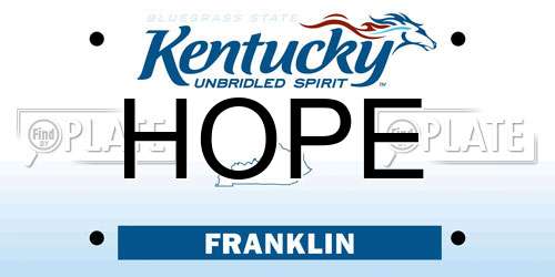 HOPE Kentucky License Plate