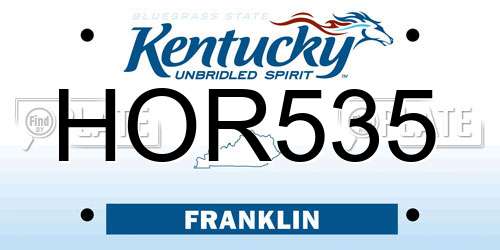 HOR535 Kentucky License Plate