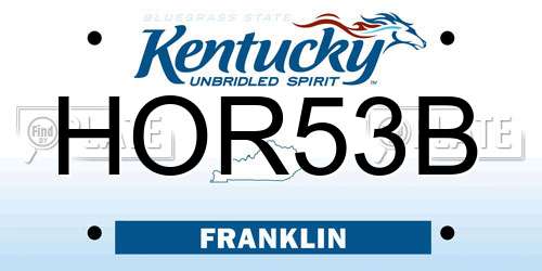 HOR53B Kentucky License Plate