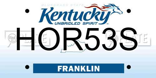 HOR53S Kentucky License Plate