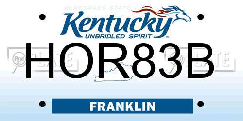 HOR83B Kentucky License Plate