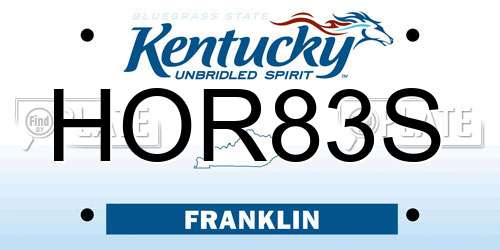 HOR83S Kentucky License Plate