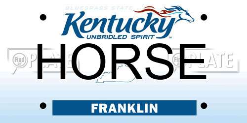 HORSE Kentucky License Plate