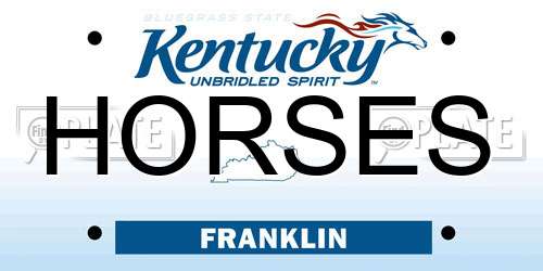 HORSES Kentucky License Plate