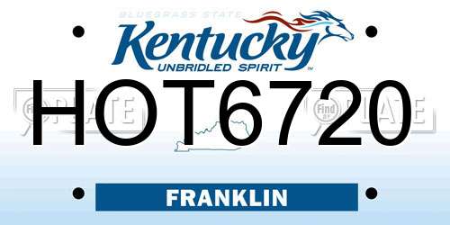 HOT6720 Kentucky License Plate