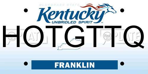 HOTGTTQ Kentucky License Plate