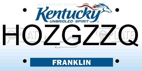 HOZGZZQ Kentucky License Plate