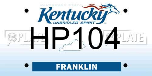 HP104 Kentucky License Plate