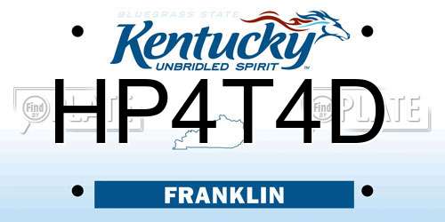 HP4T4D Kentucky License Plate