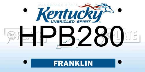 HPB280 Kentucky License Plate