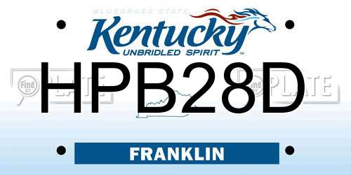 HPB28D Kentucky License Plate