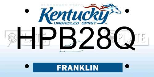 HPB28Q Kentucky License Plate