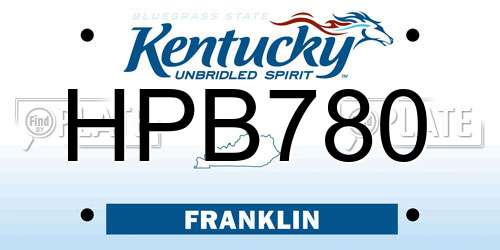 HPB780 Kentucky License Plate