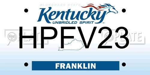 HPFV23 Kentucky License Plate