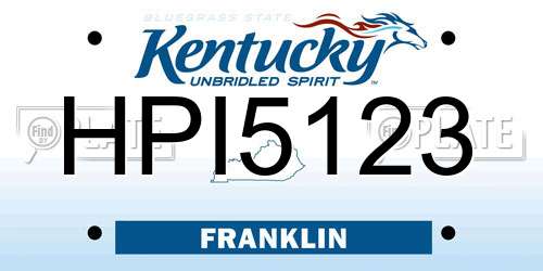 HPI5123 Kentucky License Plate