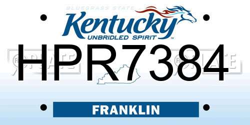 HPR7384 Kentucky License Plate