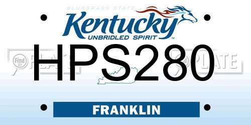 HPS280 Kentucky License Plate