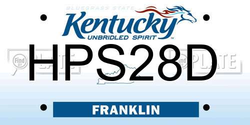 HPS28D Kentucky License Plate