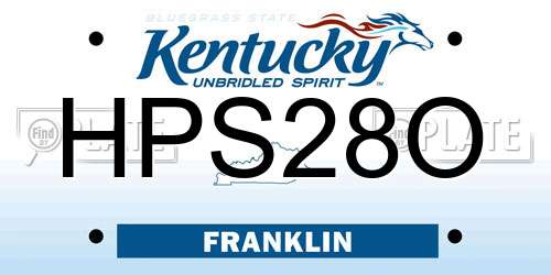 HPS28O Kentucky License Plate