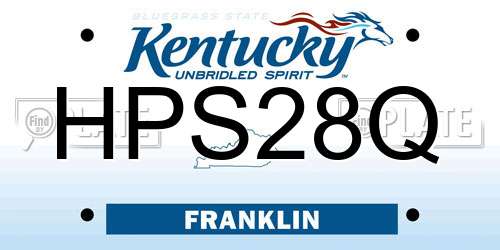 HPS28Q Kentucky License Plate