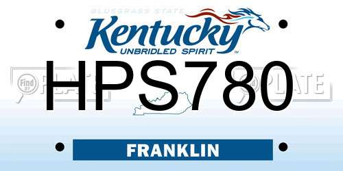 HPS780 Kentucky License Plate