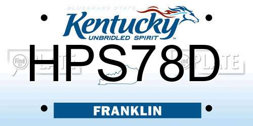 HPS78D Kentucky License Plate
