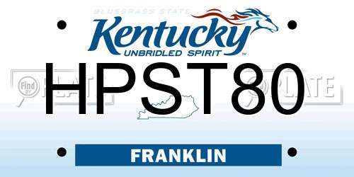 HPST80 Kentucky License Plate