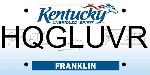 HQGLUVR Kentucky License Plate