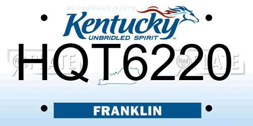 HQT6220 Kentucky License Plate