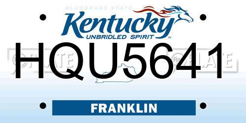 HQU5641 Kentucky License Plate