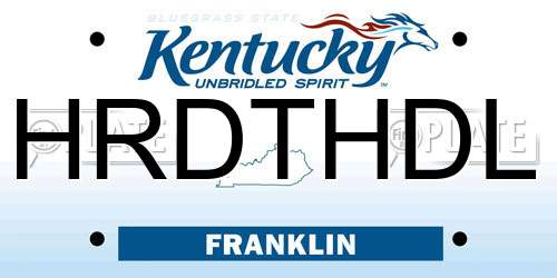 HRDTHDL Kentucky License Plate
