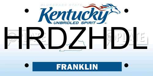 HRDZHDL Kentucky License Plate